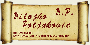 Milojko Poljaković vizit kartica